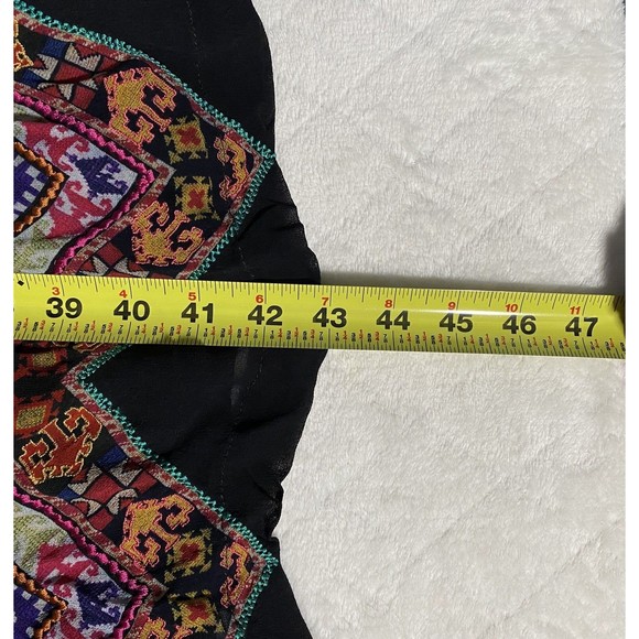 Tanvi Kedia Anthropologie Black Midi Dress Colorful Boho Wedding Women's Sz 2 - Picture 9 of 9